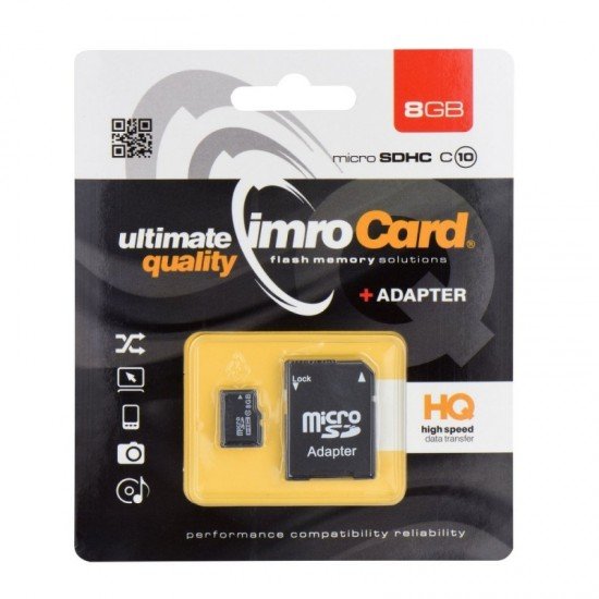 Imro Card HQ Memory Card 8GB With Adapter / Κάρτα Μνήμης