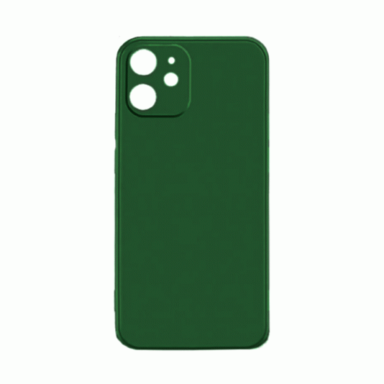 Θήκη Πλάτης Σιλικόνης Soft Back Cover για IPhone 12 - Χρώμα : Σκούρο Πράσινο