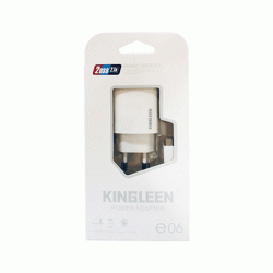 KINGLEEN E06 Φορτιστής κινητού / Mobile Charger με 2 Θύρες USB-A Και Καλώδιο USB Σε Type-C - Χρώμα: Λευκό 