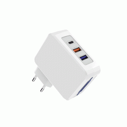 Kingleen PD862 Φορτιστής κινητού / Mobile Charger με 2 Θύρες USB-A Και Μια Θύρα TYPE C 18W - Χρώμα: Λευκό 
