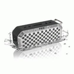 PZX P200 Bluetooth Speaker 5.0 Wireless Portable Waterproof Με Aux/TF/U Disk/FM - Χρώμα: Ασημί