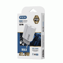 PZX P50 Φορτιστής κινητού / Mobile Charger PD 22.5W με 1 Θύρα USB-A Και Καλώδιο USB-A Σε Micro - Χρώμα: Λευκό