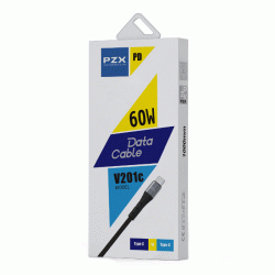 PZX V201C Καλώδιο Φόρτισης και Μεταφοράς Δεδομένων 1M / Charging And DATA CABLE Type-C ΣΕ Type-C PD60W - Χρώμα: Μαύρο