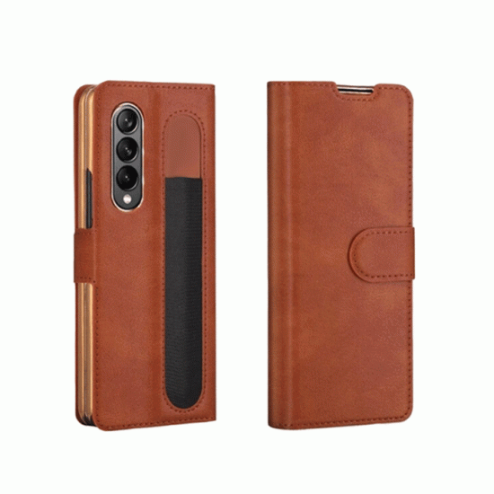 Θήκη Βιβλίο / Book Case Με Κλιπ για Samsung Galaxy Z Fold 5 - Χρώμα: Καφέ