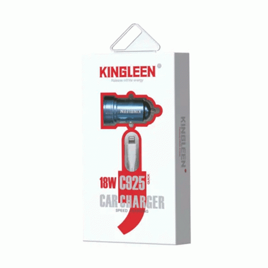 KINGLEEN Φορτιστής Αυτοκινήτου / Car Charger C925 PD18W Με Θύρα USB Και TYPE C ΚΑΙ ΜΕ Καλωδιο Φόρτισης TYPE C ΣΕ LIGHTNING 5V/3.1A - Χρώμα: Μαύρο 