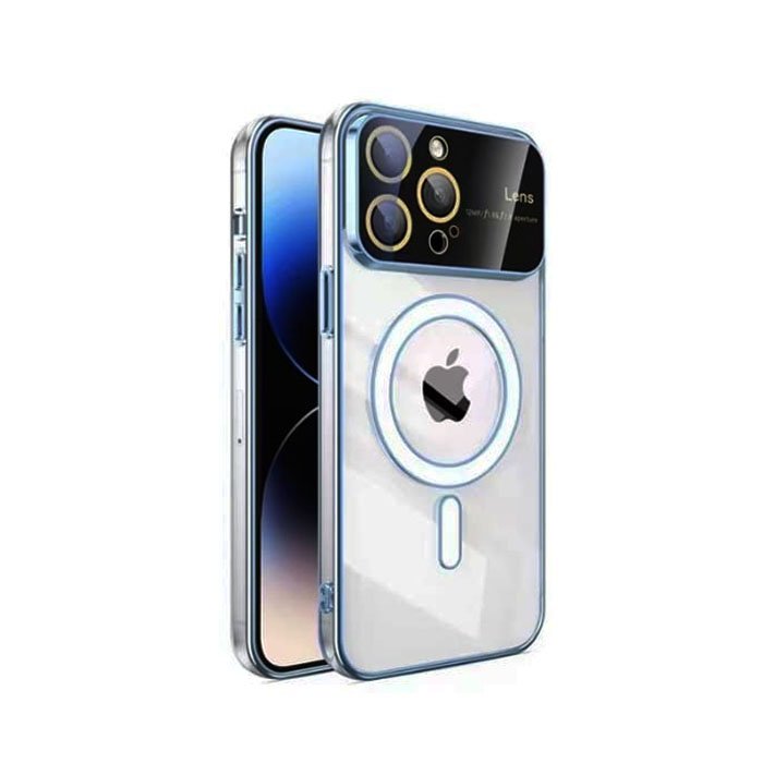 Magsafe Back Cover Wireless Charging With Camera Lens For Iphone 14   - Color : Blue