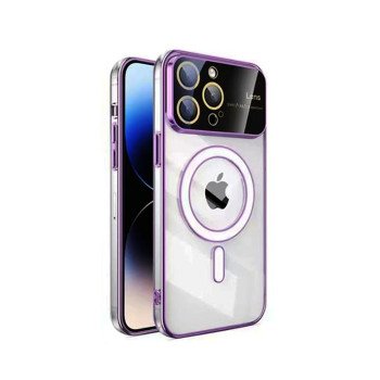 Magsafe Back Cover Wireless Charging With Camera Lens For Iphone 13 Pro Max  - Color : Purple