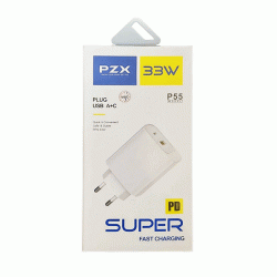 PZX P55 Φορτιστής κινητού / Super Fast Mobile Charger 33W με 1 Θύρα USB-C Και 1 Θύρα USB-A - Χρώμα: Άσπρο