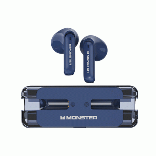 Monster XKT08 Earbud Bluetooth Earphones Ακουστικά με Θήκη Φόρτισης - Χρώμα : Σκούρο Μπλε