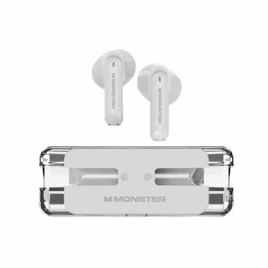 Monster XKT08 Earbud Bluetooth Earphones Ακουστικά με Θήκη Φόρτισης - Χρώμα : Λευκό