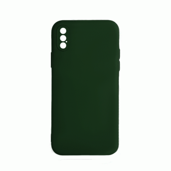 Θήκη Πλάτης Σιλικόνης Soft Back Cover για IPhone X / Xs - Χρώμα : Σκούρο Πράσινο
