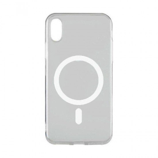 Magsafe Back Cover / Μαγνητική Θήκη Σιλικόνη Για Iphone XR - Χρώμα : Διάφανο