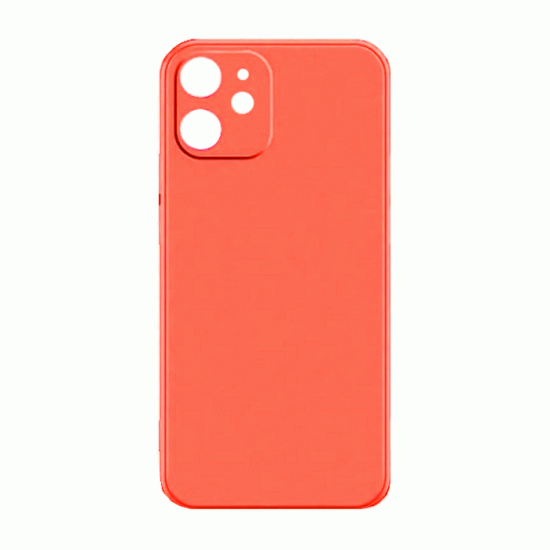 Θήκη Πλάτης Σιλικόνης Soft Back Cover για IPhone 12 - Χρώμα : Κόκκινο