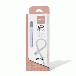 PZX V159S Καλώδιο Φόρτισης και Μεταφοράς Δεδομένων 1M / Charging And DATA CABLE USB ΣΕ Type-C 3A - Χρώμα: Λευκό