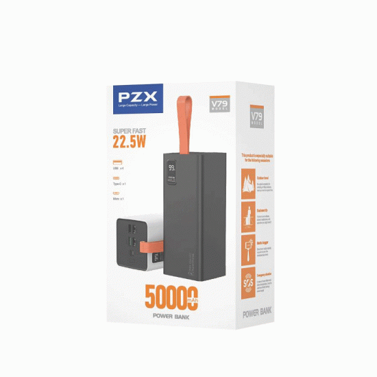 PZX V79 Power Bank 22.5W Fast Charging 50000mAh - Χρώμα: Μαύρο 