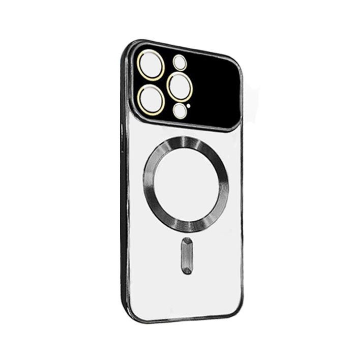 Magsafe Back Cover Wireless Charging With Camera Lens For Iphone 14   - Color : Black
