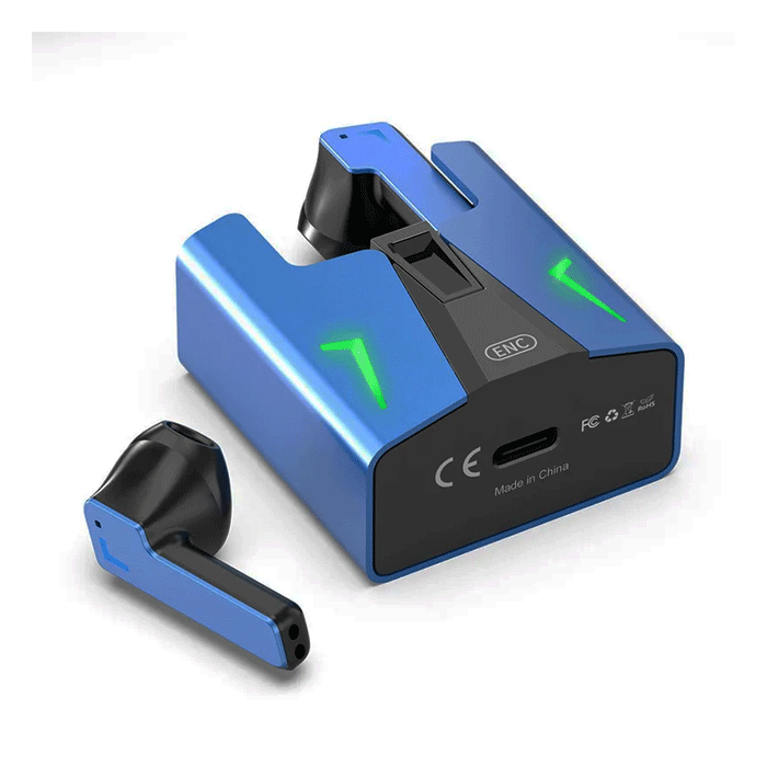 Fineblue KingKong  TWS Bluetooth 5.2 Noise Cancelling Wireless Gaming Headset Earbuds With Charging Case - Color: Dark Blue