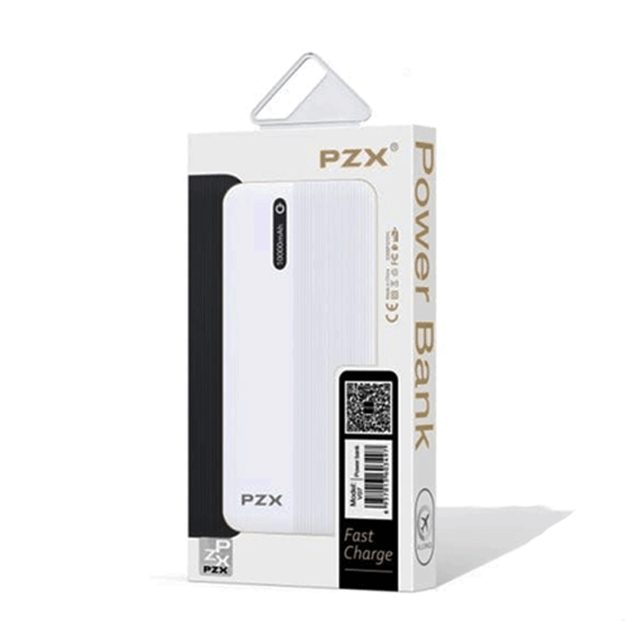 PZX V07 Power Bank With 2 USB-A Ports 10000Mah - Color: White