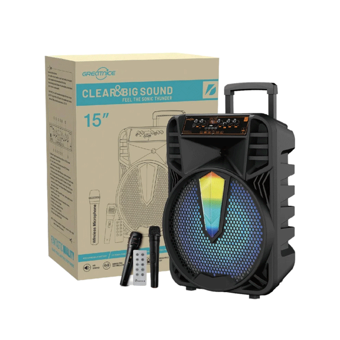 Wireless Speaker GTS-1505 Bluetooth RGB Color : Black