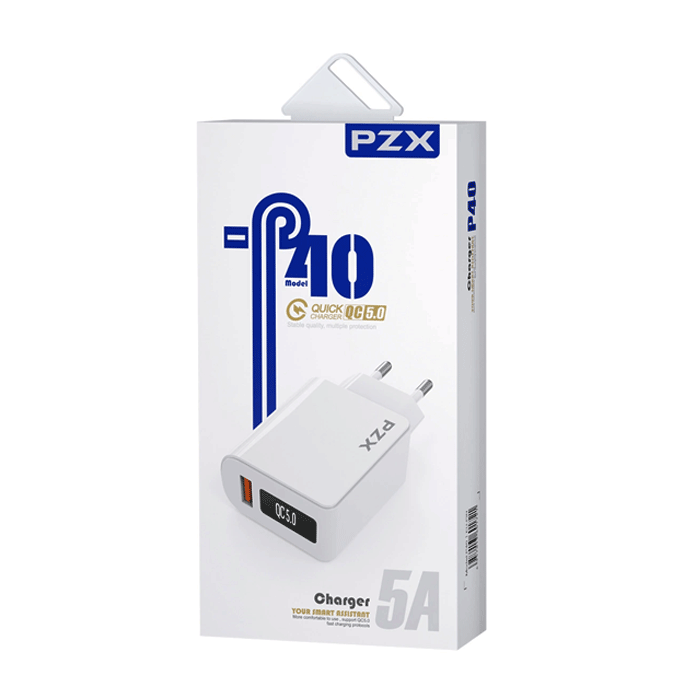 PZX P40 Mobile Charger With 1 USB-A Port - Color: White