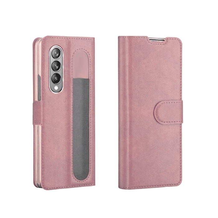Book Case With Clip For Samsung Galaxy Z Fold 5 - Color : Rose Gold