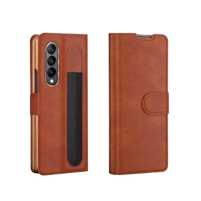 Book Case With Clip For Samsung Galaxy Z Fold 5 - Color : Brown