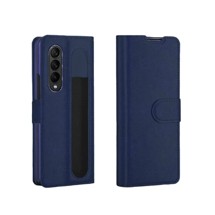 Book Case With Clip For Samsung Galaxy Z Fold 5 - Color : Dark Blue