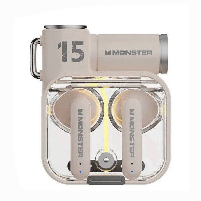 Monster XKT15 Earbud Bluetooth 5.3 Wireless RGB Earphone With Charging Case - Color : White