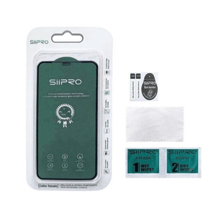 Screen Protector SiiPro Full Glass 5D Tempered Glass For Samsung Galaxy A10 - Color: Black