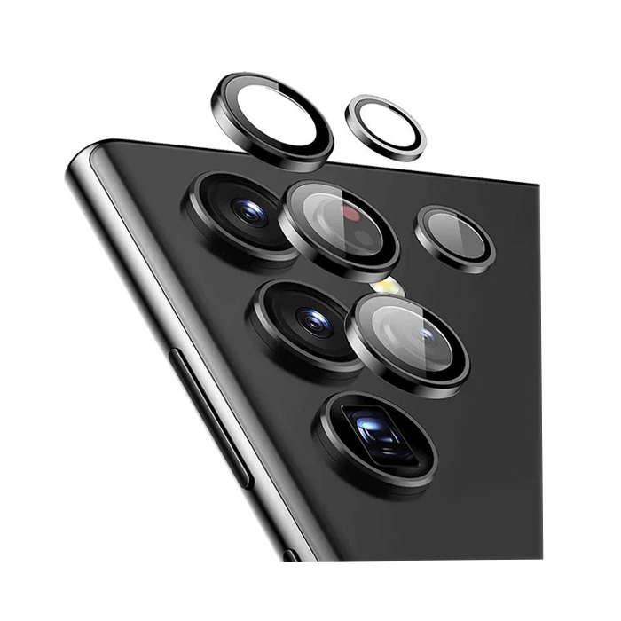 Προστατευτικό Τζαμάκι Κάμερας / Camera Tempered Glass Για Samsung Galaxy S22 Ultra - Χρώμα : Μαυρο