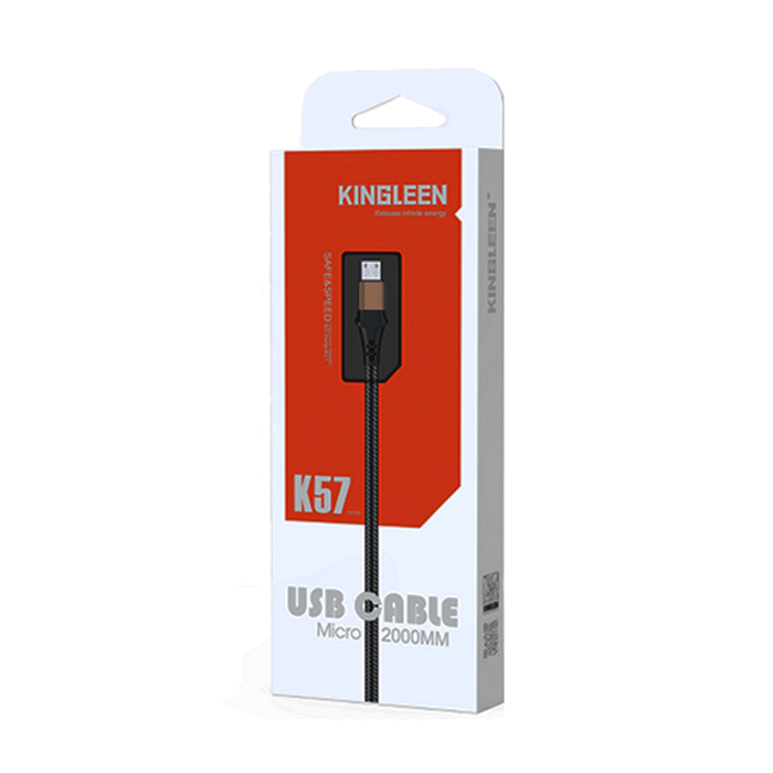 KINGLEEN K57 Charging And DATA 2M CABLE USB To Micro 2.1A - Color: Black  