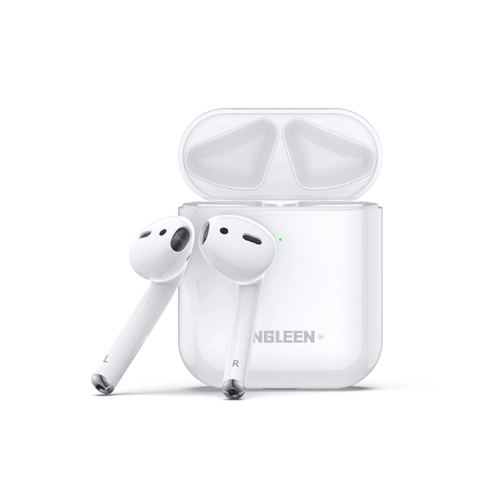 KINGLEEN Q37 Bluetooth 5.0 TWS Earpods Wireless Εarphones With Charging Case - Color: White 