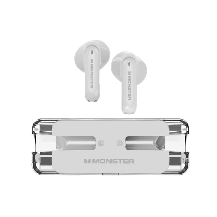 Monster XKT08 Earbud Bluetooth Earphones With Charging Case - Color : White 