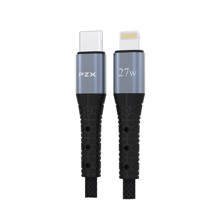 PZX V201P Charging And DATA 1M CABLE Type-C To Lightning PD27W - Color: Black
