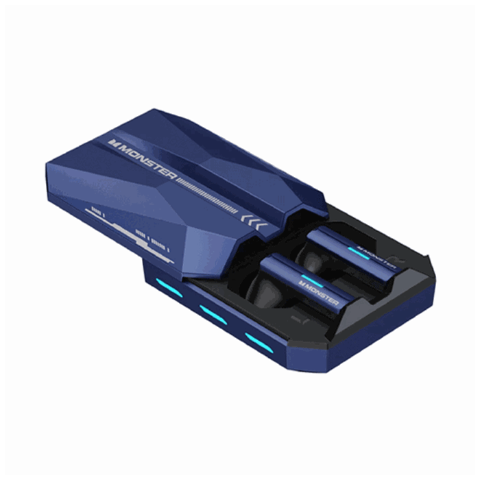 Monster XKT11 TWS Gaming Earbud High Quality Bluetooth Earphones With Charging Case - Color : Dark Blue